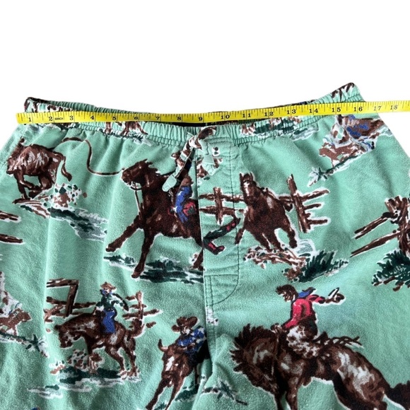 Nick & Nora Kurt Cobain Round Up Mint Green Cowboy Flannel Pajama Pants Medium - Picture 10 of 12